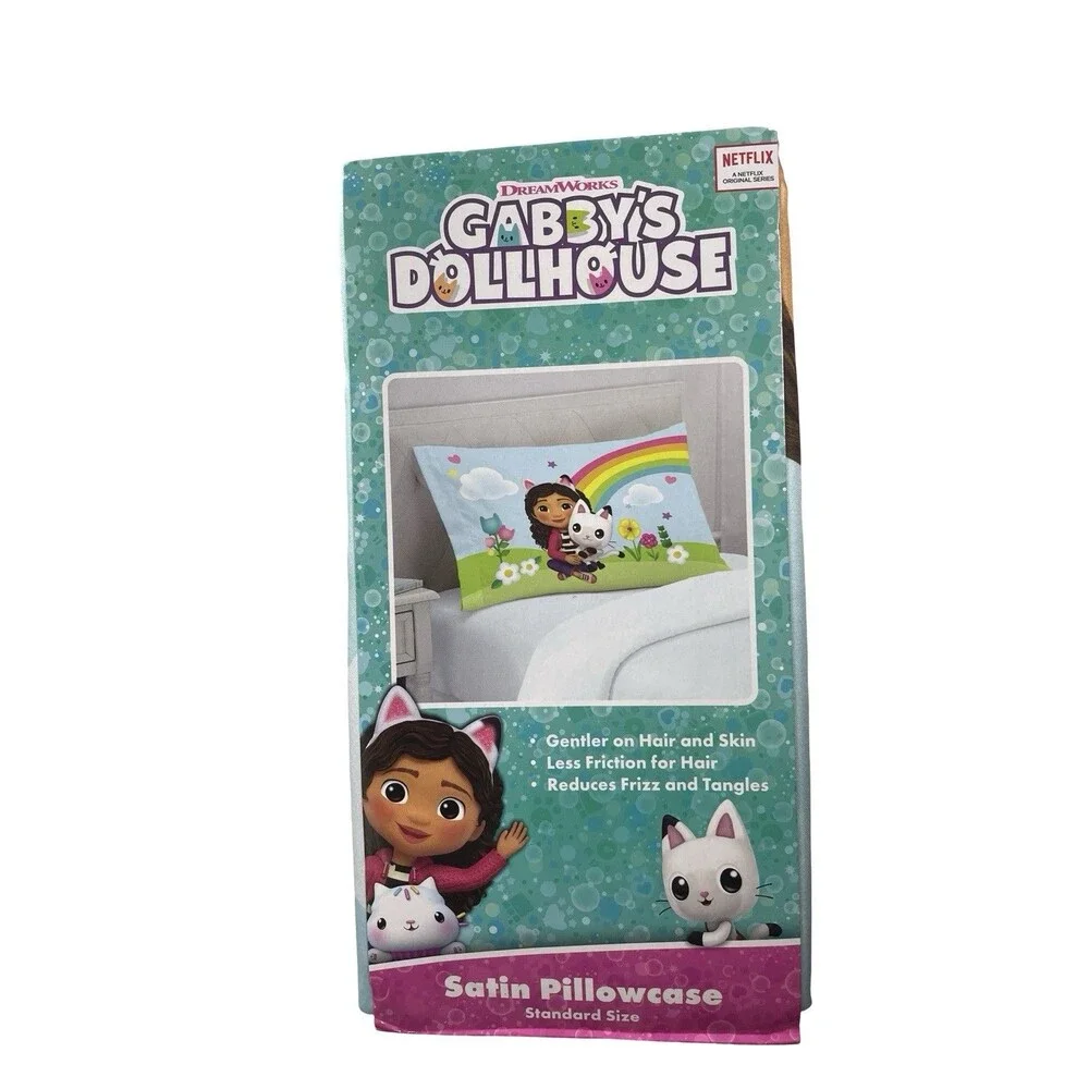 Gabby's Dollhouse Kids Beauty Silky Satin Standard Pillowcase Cover 20x30
